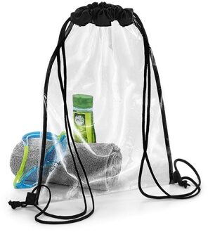 Transparant gymtasje/rugtasje - 33 x 45 cm - 11 liter - Rugzak/zwemtas - doorzichtig