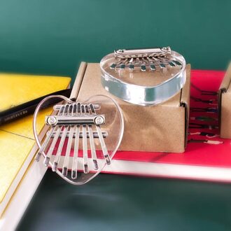 Transparant Hart Vormige 8 Toetsen Kalimba Percussie Muziekinstrument Acryl Duim Vinger Piano Afrikaanse Sanza Mbira