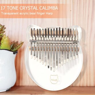 Transparante 17 Toetsen Kalimba Muziekinstrument Acryl Duim Vinger Piano Tool Lichtgewicht Draagbare Muziek Element