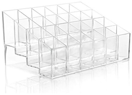 Transparante 24 Grids Acryl Up Organizer Lipstick Holder Display Rack Case Cosmetische Nagellak Make Up Organizer Tool