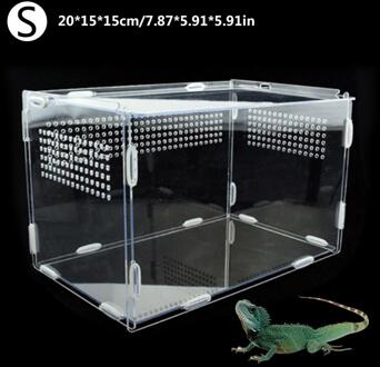 Transparante Acryl Terrarium Reptile Kweekbak Spider Hagedis Kikker Cri Terrarium Reptiel Fokkerij Doos