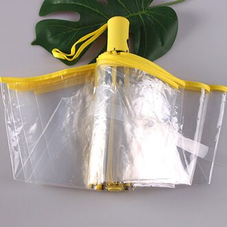 Transparante Automatische Paraplu Windbestendig Opvouwbare Automatische Paraplu Regen Zon Auto Winddicht Paraplu geel