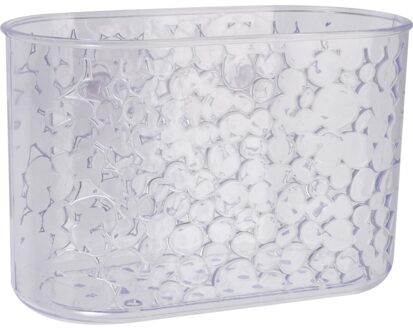 Transparante badkamer flessen houder met waterdruppels 19 cm - Badkameraccessoireset