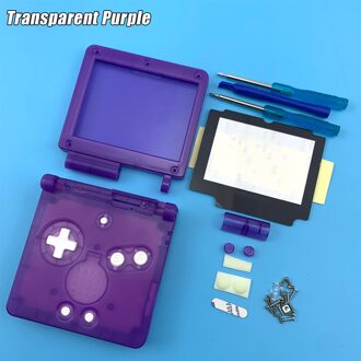 Transparante Beschermhoes Voor Nintendo Gameboy Advance Gba Sp Game Consoles Beschermende Pc Cover Reparatie Onderdelen Accessoires transparant paars