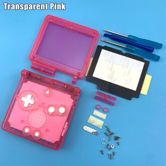 Transparante Beschermhoes Voor Nintendo Gameboy Advance Gba Sp Game Consoles Beschermende Pc Cover Reparatie Onderdelen Accessoires transparant roze