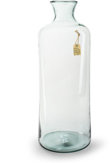 Transparante bloemenvaas van gerecycled eco glas D19 x H53 cm - Vazen