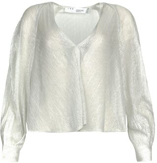 Transparante blouse met lurex Noumea  zilver - S (FR 38),L (FR 42),