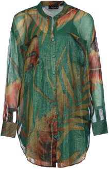 Transparante blouse met lurex Phoebe  groen - 34,