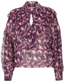 Transparante blouse met lurex Tchami  paars - S (FR 38),