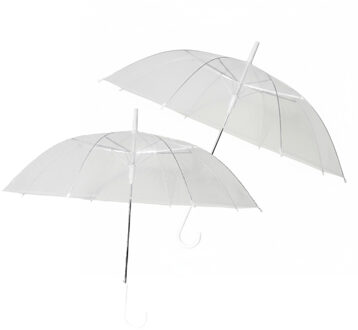 Transparante bruiloft paraplu - 4x - kunststof handvat - dia 81 cm - doorzichtig