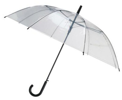 Transparante bruiloft paraplu - kunststof handvat - dia 100 cm - doorzichtig