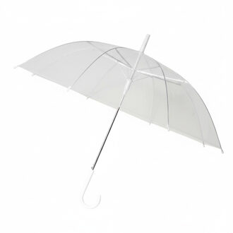 Transparante bruiloft paraplu - kunststof handvat - dia 81 cm - doorzichtig
