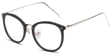 Transparante Computer Bril Vrouwen Frame Anti Blauw Licht Ronde Eyewear Blokkeren Bril Mode Optische Spektakel Lenzenvloeistof zwart Sliver