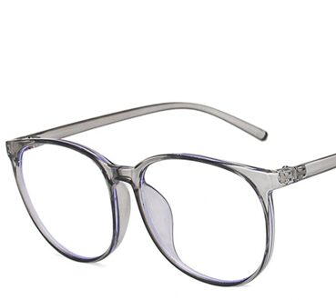 Transparante Computer Brilmontuur Vrouwen Mannen Anti Blauw Licht Ronde Eyewear Blokkeren Glazen Optische Spektakel Lenzenvloeistof grijs F