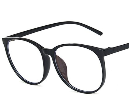 Transparante Computer Brilmontuur Vrouwen Mannen Anti Blauw Licht Ronde Eyewear Blokkeren Glazen Optische Spektakel Lenzenvloeistof helder zwart F