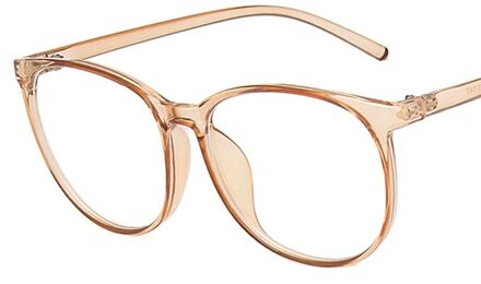 Transparante Computer Brilmontuur Vrouwen Mannen Anti Blauw Licht Ronde Eyewear Blokkeren Glazen Optische Spektakel Lenzenvloeistof thee F