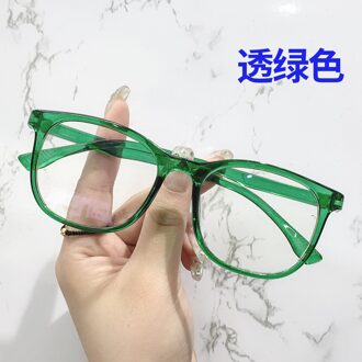 Transparante Computer Brilmontuur Vrouwen Mannen Anti Blauw Licht Vierkante Brillen Blokkeren Glazen Optische Spektakel Lenzenvloeistof Ronde groen