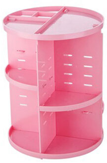 Transparante Cosmetische Display Box Diy 360 Degre Draaibare Acryl Cosmetische Opbergdoos Atmosferische Schoonheid Organizer roze