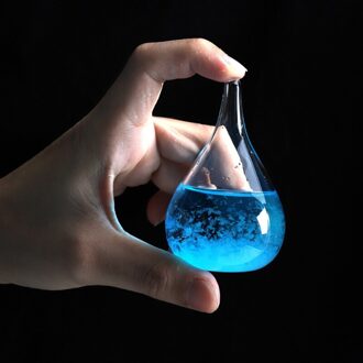 Transparante Druppel Storm Glas Weer Voorspeller Barometer Forecaster Crystal Decoratieve Flessen Voor Moeders Dag blauw