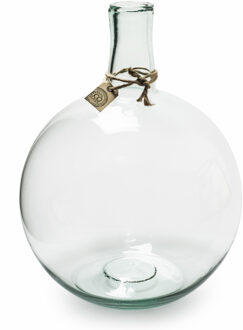 Transparante Eco bol vaas/vazen met hals van glas 45 x 32 cm