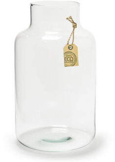 Transparante Eco melkbus vaas/vazen van glas 25 x 14.5 cm