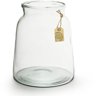 Transparante Eco taps toelopende vaas/vazen van glas 22 x 17 cm