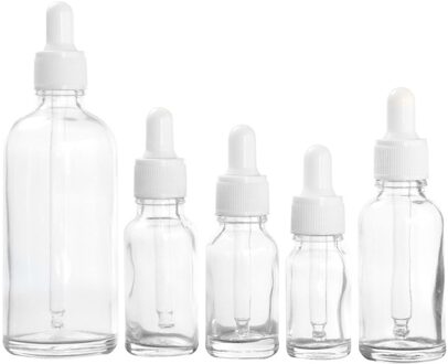 Transparante Etherische Olie Fles Essentiële Olie Doseren Fles Dropper Essentie Fles Glas Refilable Flessen 5 Ml-100 Ml 10ml