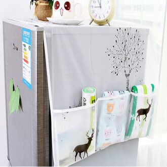 Transparante Gedrukt Opbergtas Waterdicht En Stofdicht Koelkast Cover Opknoping Tas Huishoudapparaat Opbergtas reekalf