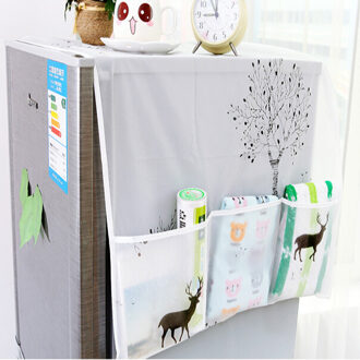 Transparante Gedrukt Opbergtas Waterdicht En Stofdicht Koelkast Cover Opknoping Tas Huishoudapparaat Opbergtas reekalf