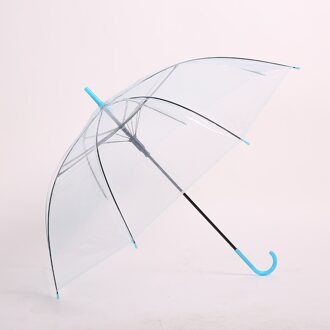 Transparante Grote Paraplu Lange Handvat Licht Helder Strand Paraplu Kinderen Regen Vrouwen Bruiloft Roze Guarda Chuva Regen Gear BY50YS licht blauw