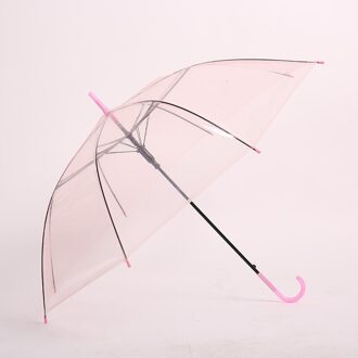Transparante Grote Paraplu Lange Handvat Licht Helder Strand Paraplu Kinderen Regen Vrouwen Bruiloft Roze Guarda Chuva Regen Gear BY50YS