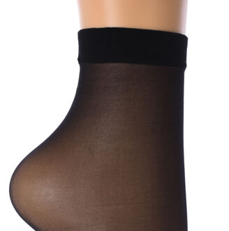 Transparante halfhoge sokken 2444 dames - maat One Size Zwart