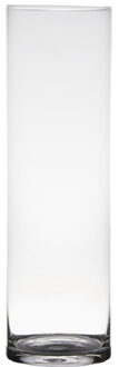 Transparante home-basics cilinder vorm vaas/vazen van glas 50 x 15 cm - Vazen