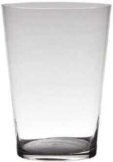 Transparante home-basics conische vaas/vazen van glas 30 x 22 cm