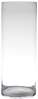 Transparante home-basics cylinder vaas|vazen van glas 50 x 19 cm
