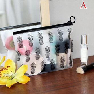 Transparante Kleine Vrouwen Cosmetische Bag Travel Functie Make-Up Case Rits Make Up Organizer Opslag Pouch Toilettas Beauty Wash Bag ananas