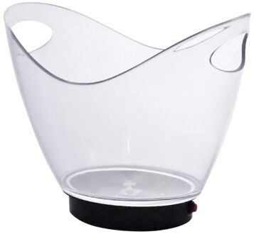 Transparante Kleurrijke Led Licht Gradiënt Ijsemmer Bar Wijn Trog Glas Houder