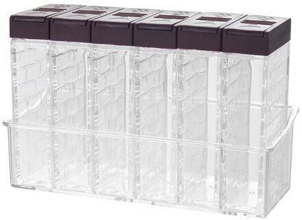 Transparante Kruidkruik Set Zout En Peper Kruiden Fles Kleurrijke Deksel Keuken Kruiderij Cruet Opslag Container Opslag Gereedschap bruin