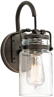 Transparante lampenkap - wandlamp Brinley antiek brons, helder