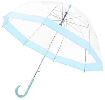 Transparante Lange Handvat Regen Paraplu Ultra Licht Vrouwen Kids Vrouwelijke Paraplu Blauw