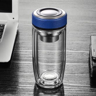 Transparante Leuke Theekopje Waterfles Double Wall Cup Shot Glass Drinken Glazen Water Fles Glas Hydroflask Blauw