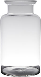 Transparante luxe grote melkbus vaas|vazen van glas 45 x 25 cm