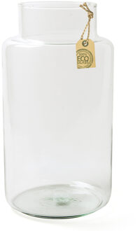 Transparante melkbus vaas/vazen van eco glas 19 x 35 cm