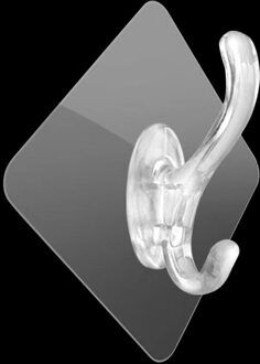 Transparante Muur Haken Keuken Badkamer 1/3/5 Rij Haken Hoed Kleding Kleerhanger Handdoek Houder Naadloze Deur Haak Opslag rack 1 hook