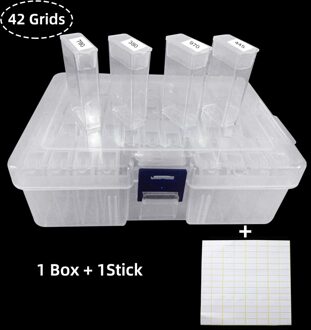 Transparante Opbergdoos Diamant Borduurwerk Opbergdoos Diamant Schilderen Accessoire Clear Case Kralen Carry Organizer 42 Grids