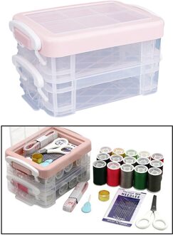 Transparante Opbergdoos Gereedschapskist, Naaigaren Spoelen Container Case, Briefpapier Art Craft Organizer Voor Auto, Kantoor