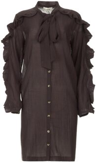 Transparante oversized jurk Norah  zwart - S,M,