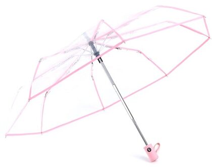 Transparante Paraplu Automatische Paraplu Regen Vrouwen Mannen Zon Regen Auto Paraplu Compact Vouwen Winddicht Stijl Clear paraplu Blauw