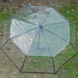Transparante Paraplu Automatische Paraplu Regen Vrouwen Mannen Zon Regen Auto Paraplu Compact Vouwen Winddicht Stijl Clear paraplu Rood