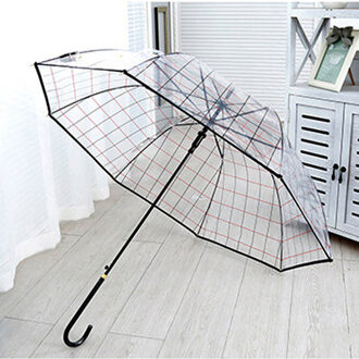 transparante parasols winddicht lange handvat kleine verse Sen regen dual-purpose straight handvat paraplu stijl 1